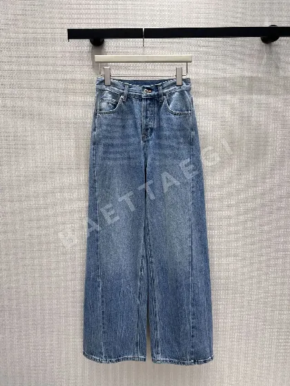 알렉산더왕 워시드 블루 와이드 레그 바지 165479