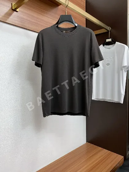 로로피아나 맞춤 립 텐셀 피케 남성 반팔 티셔츠 148532