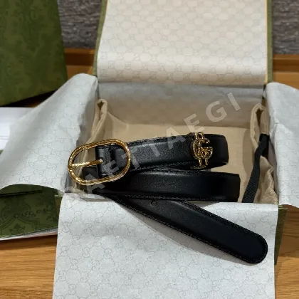 구찌 G 인터로킹 더블 G 가죽 벨트 174821