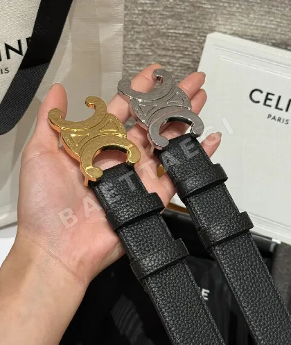 셀린느 개선문 메탈 버클 소가죽 벨트 30MM 176723