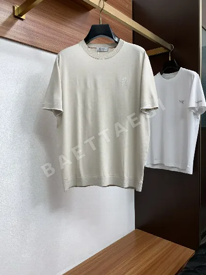 브루넬로쿠치넬리 남성 라운드넥 니트 반팔 티셔츠 139083