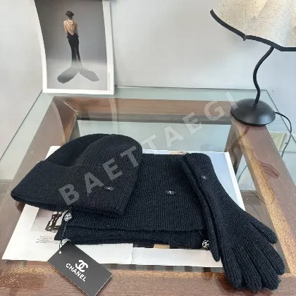 샤넬 울 니트 비니 모자 185722