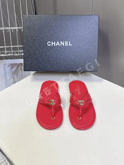 샤넬 골드 더블 C 로고 가죽 쪼리 샌들 98387