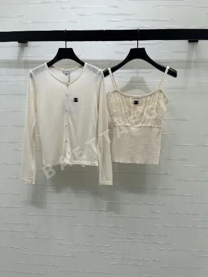 샤넬 니트 캐미솔 가디건 투피스 세트 103898