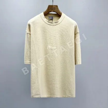 디올 코튼 자수 로고 반팔 티셔츠 113984
