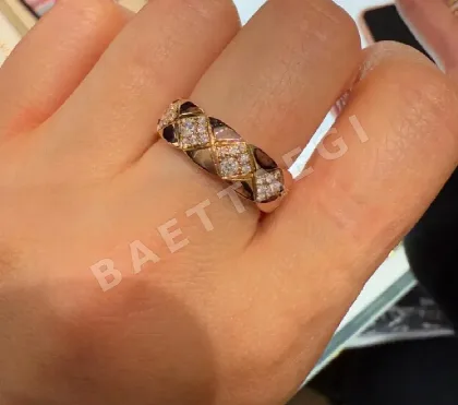 샤넬 와이드 퀼팅 큐빅 반지 68808