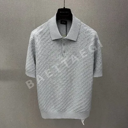 브리오니 실크 캐시미어 혼방 반팔 폴로셔츠 113742