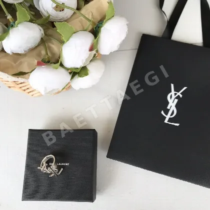 생로랑 YSL 로고 스털링 실버 반지 65568