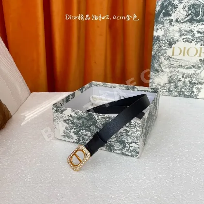 디올 카프스킨 가죽 큐빅 장식 벨트 59807