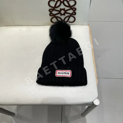 미우미우 울 여우털 모자 185868