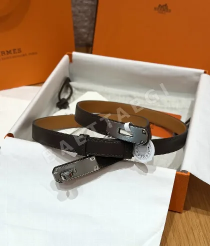 에르메스 켈리 팔라듐 버클 헌터 가죽 벨트 177695