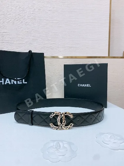 샤넬 다이아몬드 퀼팅 램스킨 벨트 58547