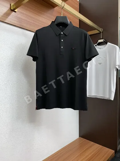 키톤 남성 실크 펄 피케 카라 반팔 셔츠 156480