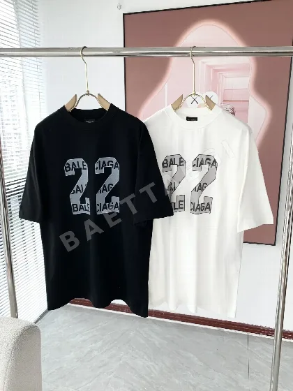 발렌시아가 클래식 로고 프린트 여성 반팔 티셔츠 88689