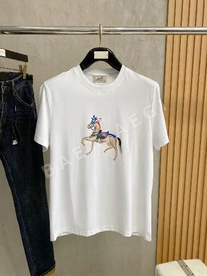 에르메스 크루넥 코튼 반팔 티셔츠 49484