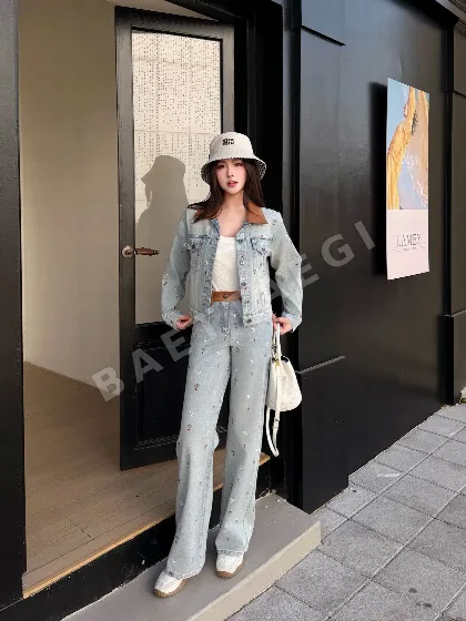 디올 데미지 가공 워시드 데님 여성 바지 102363
