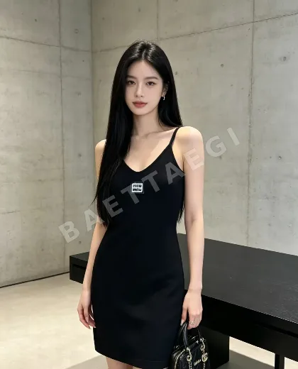 미우미우 자수 레터 니트 캐미솔 원피스 127850