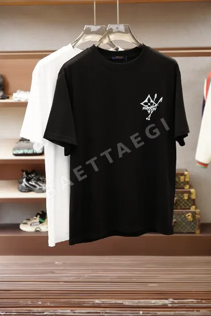 루이비통 클래식 크루넥 남성 반팔 티셔츠 48568