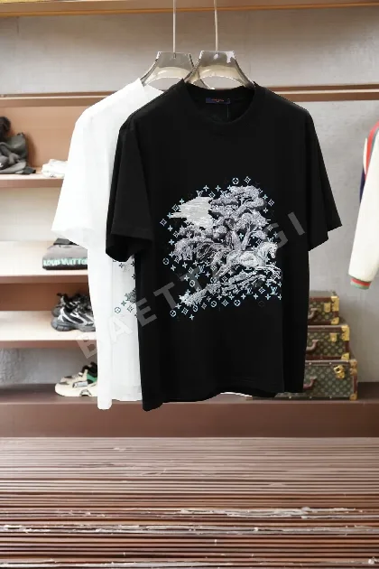 루이비통 클래식 크루넥 남성 반팔 티셔츠 48604