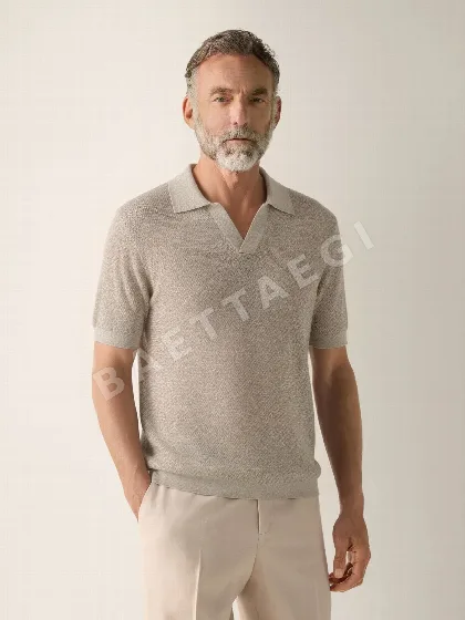 제냐 아세테이트 텐셀 린넨 혼방 남성 반팔 티셔츠 88348