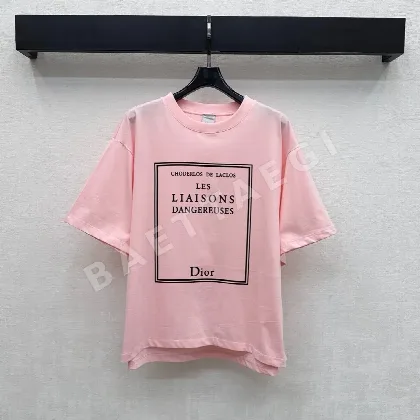 디올 여성 오버핏 크루넥 코튼 반팔 티셔츠 레플리카 45708