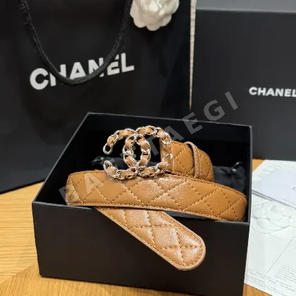 샤넬 램스킨 더블 C 로고 벨트 173928