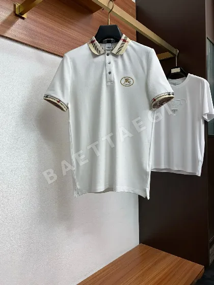 버버리 남성 코튼 혼방 피케 반팔 폴로셔츠 151373
