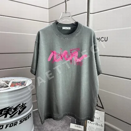 디올 워시드 가공 크루넥 반팔 티셔츠 47496