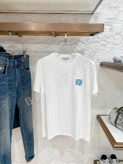 로에베 크루넥 코튼 반팔 셔츠 127392