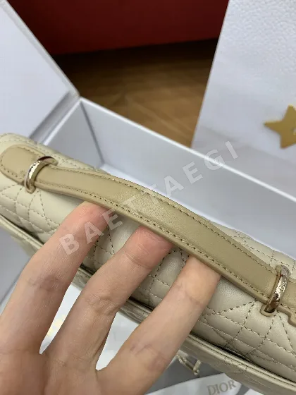 디올 카멜 베이지 투톤 시프스킨 가방 106174