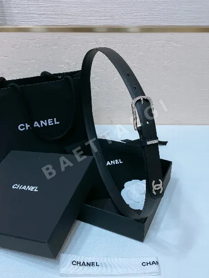 샤넬 CC 카프스킨 핀 버클 벨트 58454