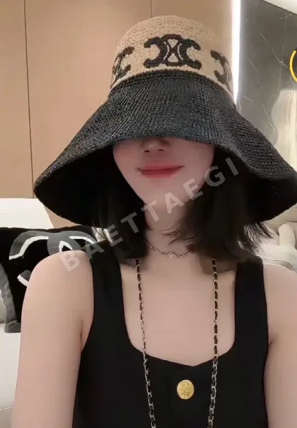 셀린느 라피아 컬러블록 버킷햇 83164