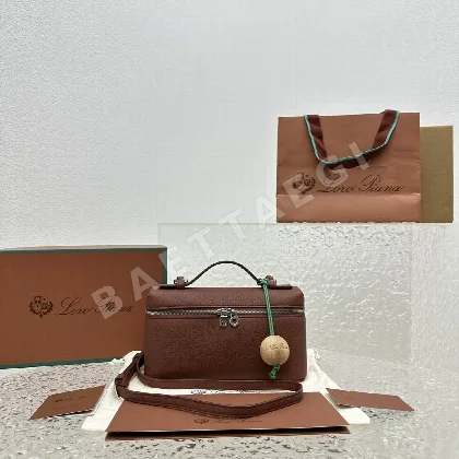 로로피아나 브릭 레더 엑스트라 포켓 미니 핸드백 128918