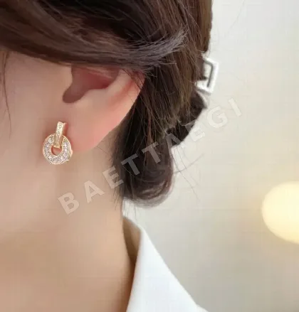 불가리 골드 다이아몬드 코인 귀걸이 64728