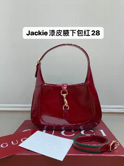 구찌 앙코라 레드 페이턴트 암핏 백 13875