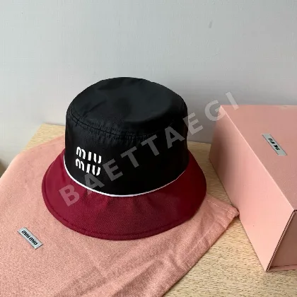 미우미우 컬러 블록 버킷 햇 모자 81298