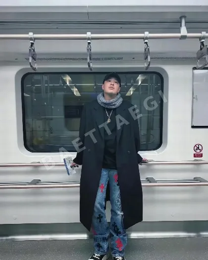 블루 스프레이 페인트 남성 바지 162798