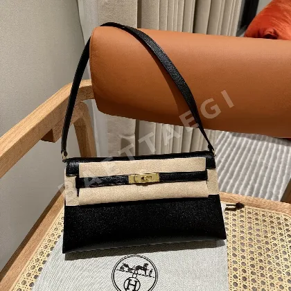 에르메스 켈리 엘란 블랙 염소가죽 언더암 가방 155247