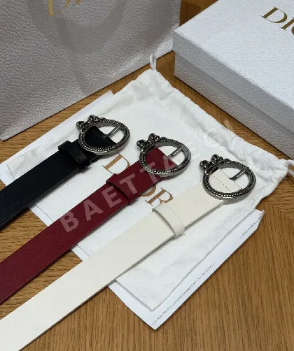 디올 CD 로고 스무스 소가죽 벨트 177048