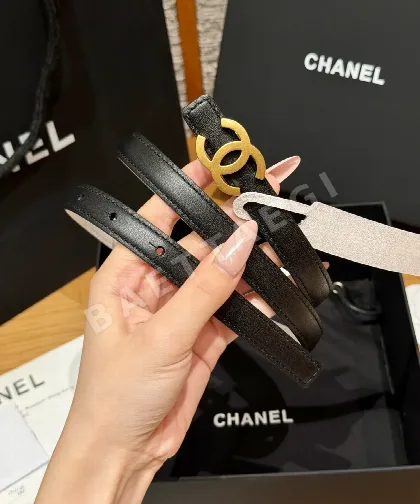 샤넬 더블 C 로고 가죽 벨트 176688