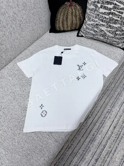 루이비통 자수 크루넥 반팔 티셔츠