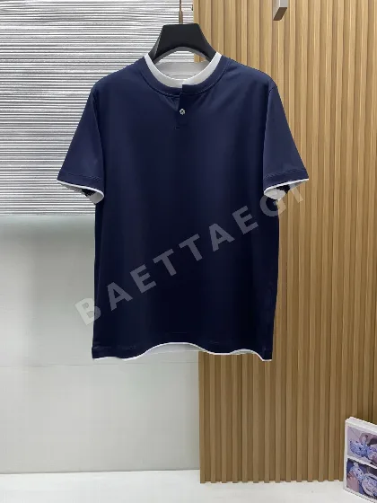 브루넬로쿠치넬리 머서라이즈드 코튼 크루넥 남성 반팔 티셔츠 47984