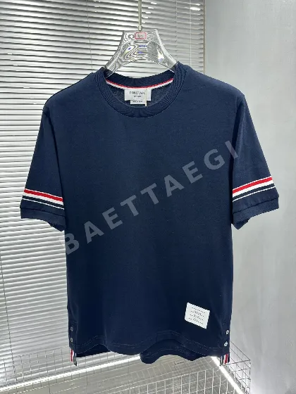 톰브라운 남성 더블 니트 실 염색 반팔 티셔츠 50375
