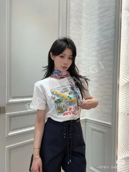 디올 시티 린넨 반팔 티셔츠