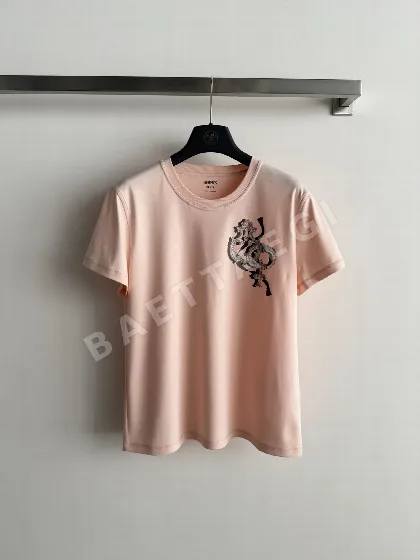 에르메스 여성 라운드넥 코튼 반팔 티셔츠