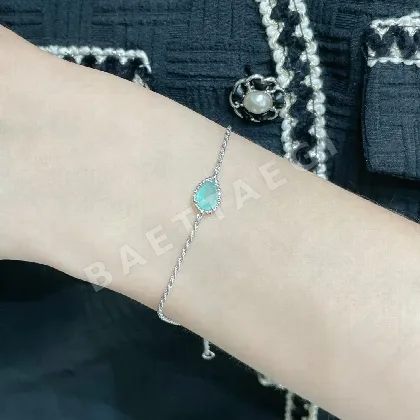 부쉐론 블루그린 칼세도니 티어드롭 팔찌 63332