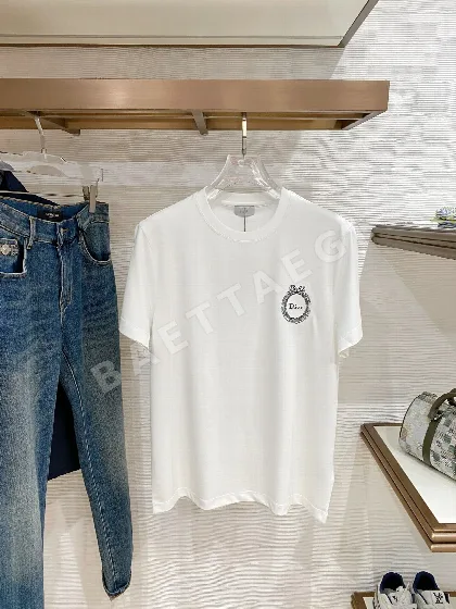 디올 남성 크루넥 반팔 티셔츠 127378