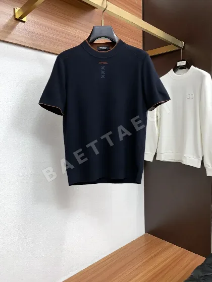 제냐 울 더블 카라 남성 반팔 세터 156259