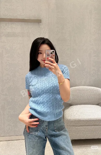 디올 3D 케이블 니트 반팔 티셔츠 54462