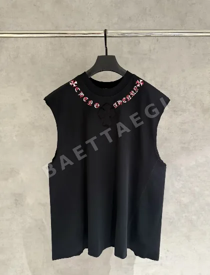 크롬하츠 오버사이즈 태슬 자수 반팔 티셔츠 113287